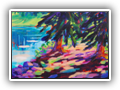 Sunlit Path, Lac Beauvert, Jasper 8x10 Acrylic