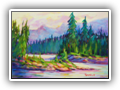 Sunset, Athabasca River, Acrylic 11x14