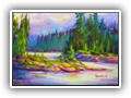 Sunset Athabasca River 9 x14 Acrylic